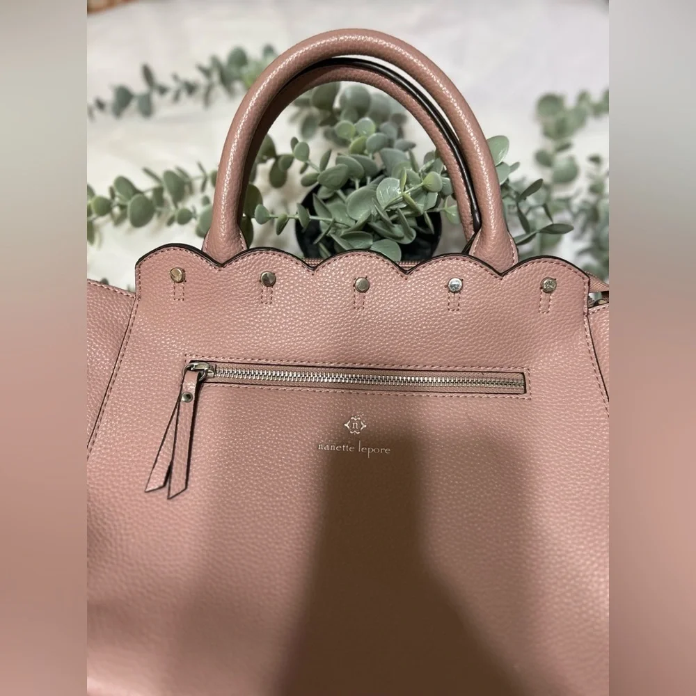 Nanette Lepore Blush Pebbled Vegan Leather Handbag